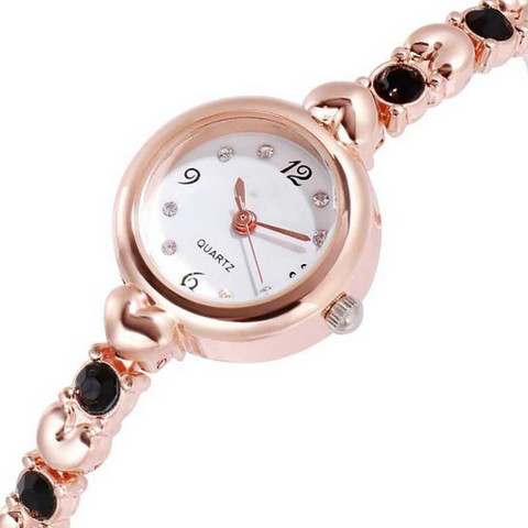 NESTER Exclusive Silver Diamond Studded Rose Gold Bracelet Chain Girls  Watch For Women Analog Watch For Girls