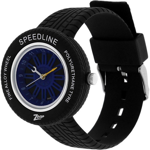 Zoop NKC3021PP01W Zoop Quartz Blue Dial Black Plastic Strap Analog