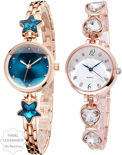 Blue Pearl Analog Watch For Girls