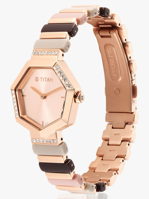 Titan Purple Glitz Titan Glitz RoseGold Dial Multicolour