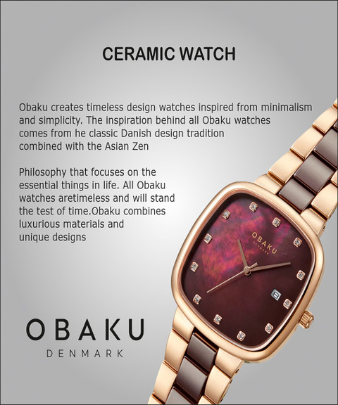 OBAKU Timian Lille Nut Ceramic Timian Lille Nut Analog Watch  display picture 1