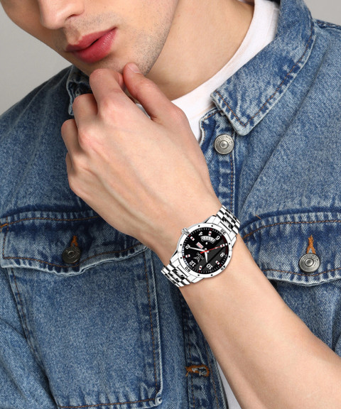 FOGG Printed Black Day and Date Analog Watch - For Men - Buy FOGG