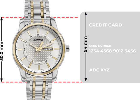SONATA Sonata With Day & Date White Dial Silver & Gold Stainless