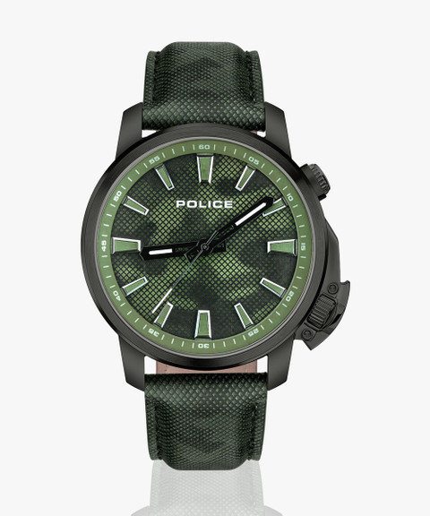 Police PLPEWJD2202701 Green Dial Green Strap Watch Analog Watch For Men