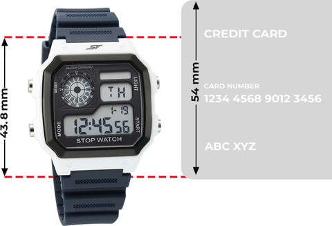 SONATA SF Hexa 2 SF Hexa Digital Dark Blue Polyurethane Strap