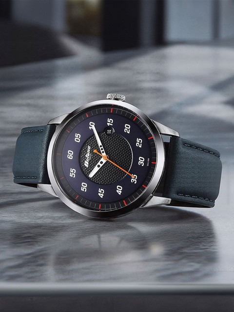 【なっお】②FB Titan Titan Octane With Date Black Dial Blue LeatherStrap Analog