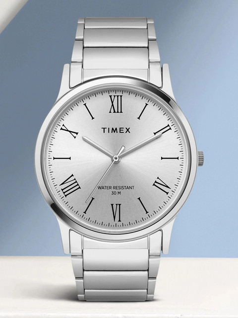 TIMEX Silver Dial Stainless Steel Analog Watch For Men