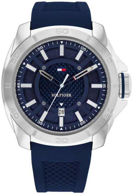 TOMMY HILFIGER Men's Blue Stainless Steel Silicone Strap Watch Analog  Watch For Men