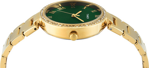 TIMEX TWEL18716 Trendline Round 35mm Green Dial Analog Watch - For