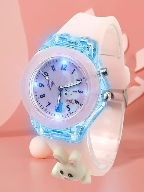 GLENVIT-X P-1 3D Cartoon Kids Pink Printed Dial Pink Glow in Dark For Age  3-13 Years Girls Analog Watch For Girls