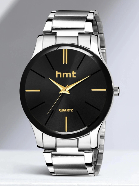 hrnt Branded Stainless Steel Water Resistant Quartz Analog Watch For Men