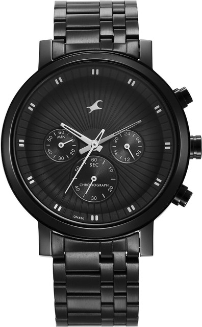 CRONOS BLACK SIDE LINE BRAKER【BLACK】 Fastrack Fastrack Chrono Fastrack Kronos Chronograph Black Dial