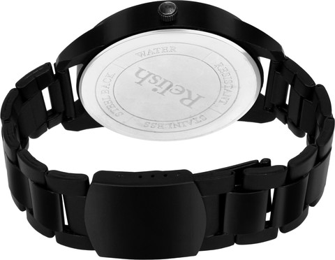 RELish Stylish Black Dial Red Hands Stainless Steel Chain Analog Watch  For Men