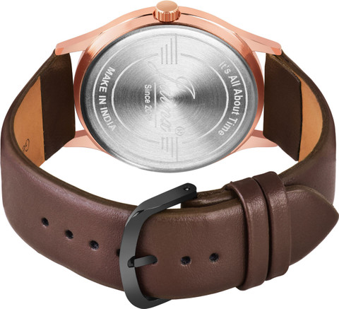 JAINX JM7181 Blue Dial Brown Genuine Leather Strap Analog Watch
