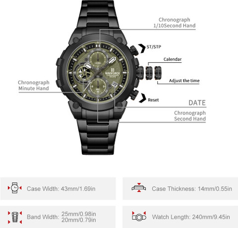 NAVIFORC NF8071_B/GN/B Analog Watch For Men Buy NAVIFORC