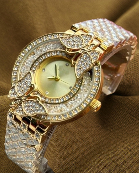 lady　0509 SHREESHAYAMTRADER Butterfly Full diamond stone Fashionable Analog