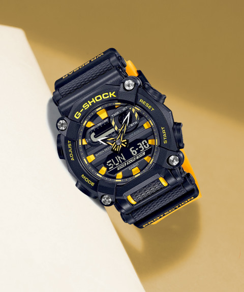 CASIO G Shock G-SHOCK Black-Yellow Dial Resin Strap Analog-Digital Watch  For Men