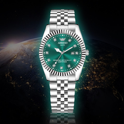 ABREXO Abx4502-RLX Olive GRN SL Aesthetic Series Olive Green Dial