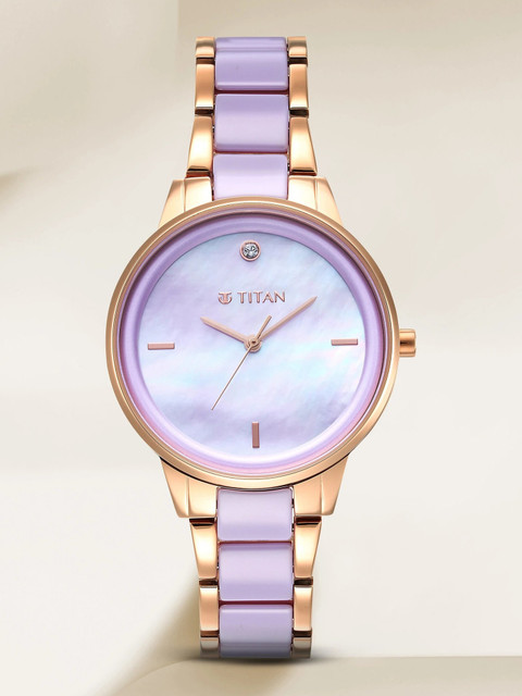 Titan Purple Ceramic Analog Watch For Women Buy Titan Purple - Main Image