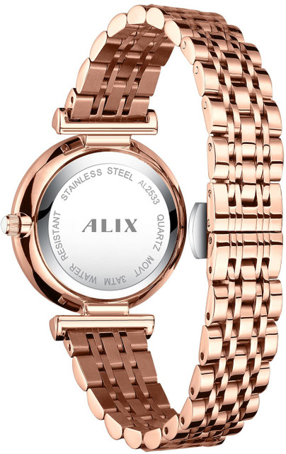 Adélie White Alix Eyechatchy White round diamond dial with rosegold strap