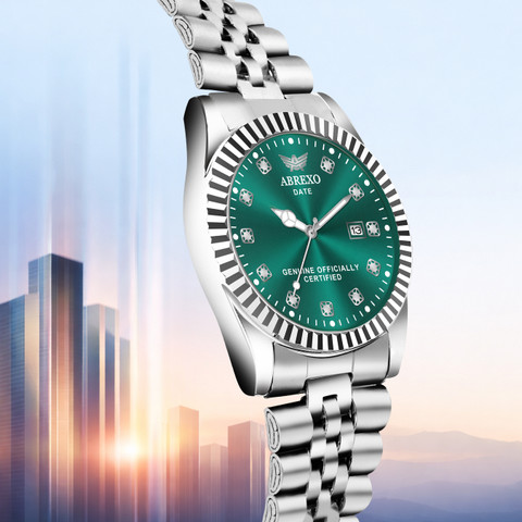 ABREXO Abx4502-RLX Olive GRN SL Aesthetic Series Olive Green Dial