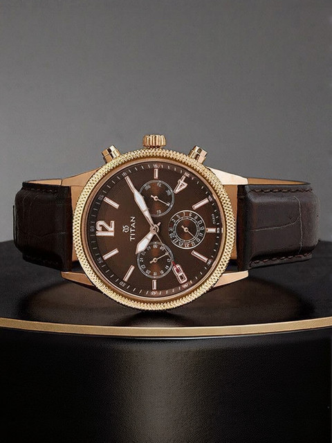 Titan NQ1734WL01 Titan Workwear Multifunction Brown Dial Brown