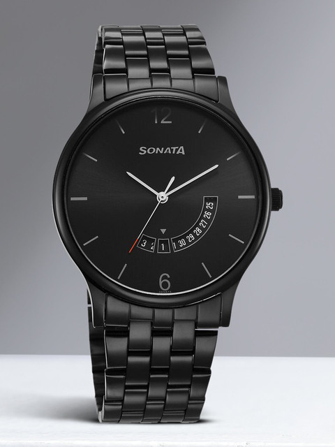 For Men Sonata Waterproof Watch Buy Sonata Men Brass Dial Straps