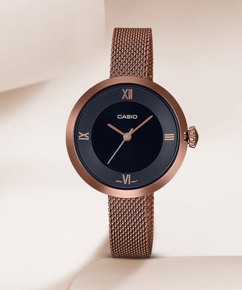 カシオ CASIO 腕時計 LTP-E154MR-1A レディース カシオスタンダード CASIO STANDARD クォーツ ブラック ローズゴールド