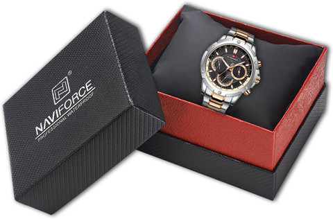 NAVIFORCE 9196 Rosegold & silver steel strap with working NAVIFORCE 9196 Rosegold & silver steel strap with working