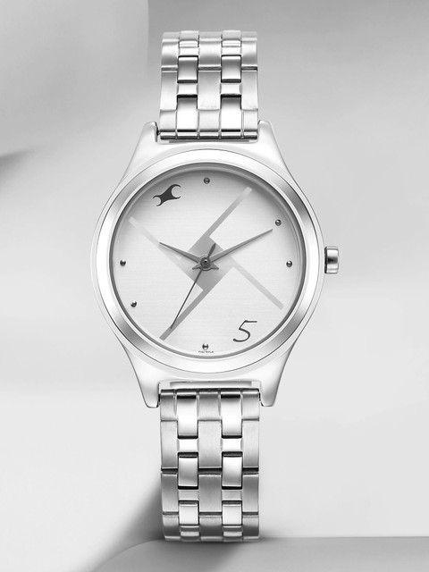 Fastrack アナログホワイトダイヤル レディースウォッチ - NE9827PP01J, ホワイト : Fastrack モノクロアナログホワイトダイヤル レディース