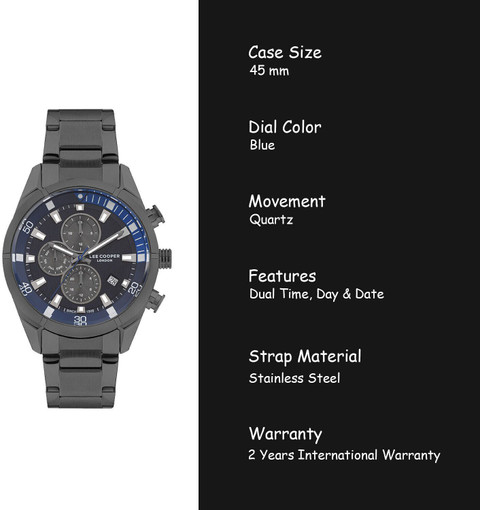 LEE COOPER Dual Time Analog Watch - For Men - Buy LEE COOPER Dual