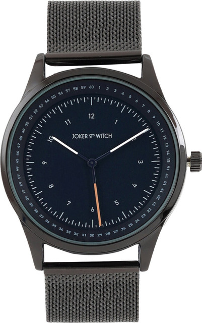 Joker & Witch Montego Blue Dial Gunmetal Mesh Strap Analog