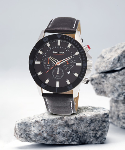 Black Leather Belt Fastrack Men's Leather Watch Watch Price