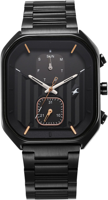 Fastrack Fleek Quartz Multifunction Black Dial Stainless Steel