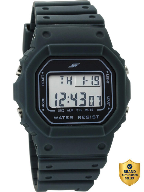 SONATA SF Hexa 1 SF Hexa Digital Dial Grey Polyurethane Strap