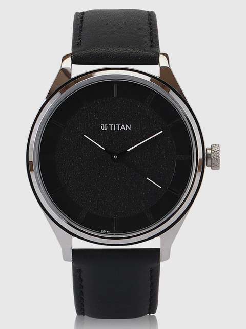 Titan Workwear Black Dial Black Leather Strap Analog Watch - Image 8