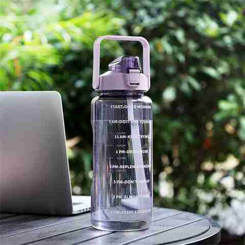 Flipkart.com | zvonko Plastic 2 Liter Water Bottle With Straw And  Motivational Bottle Portable 2000 ml Water Bottle - School Water Bottle