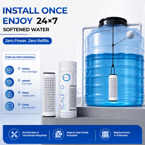 ScaleO Mini Whole House Water Softener for Tanks, Reduces Hard Water ...
