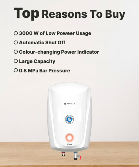 HAVELLS Carlo L Instant Water Geyser High Grade SS Tank Price
