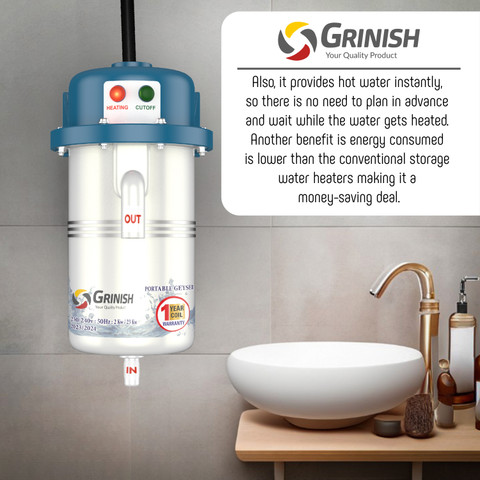 GRINISH L Instant Water Geyser, Instant Water Heater, Gijar Hot