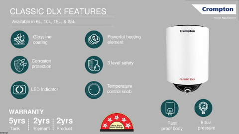 Storage Water Geyser 10 Ltr Price Crompton Electric Geyser