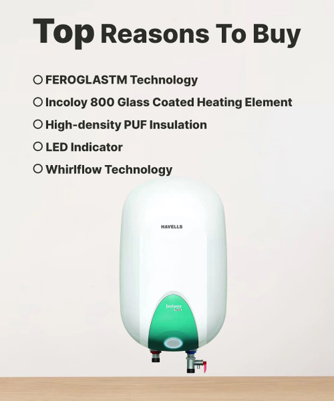 HAVELLS Instanio Prime 15 L Storage Water Geyser Star BEE