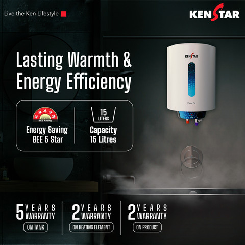 Kenstar EMETA 15L 15 L Storage Water Geyser Star BEE Energy Rating