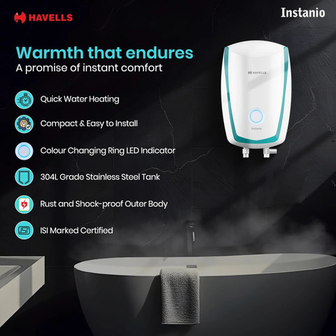 HAVELLS Instanio L Instant Water Geyser High Grade SS Tank