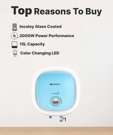 HAVELLS Adonia Spin 15 L Storage Water Geyser Star BEE Energy