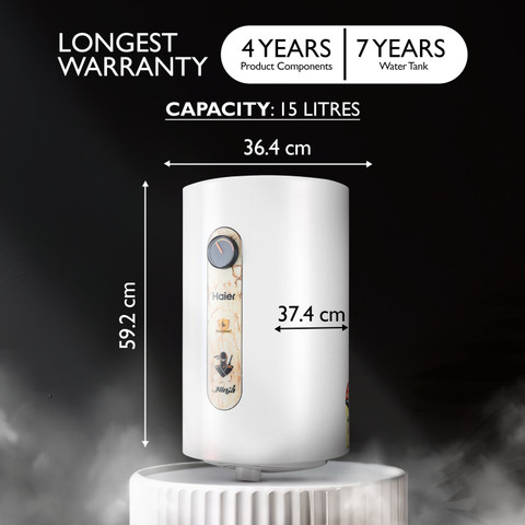 Haier ES15V-NJ-P 15 L Storage Water Geyser Shock Proof Incology