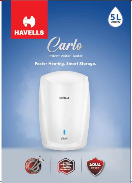 HAVELLS CARLO 5L L Storage Water Geyser - Main Image