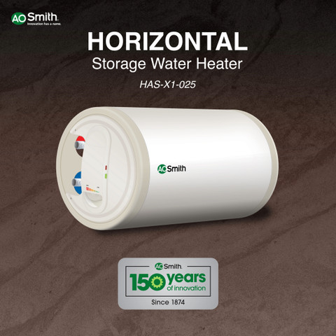 AO Smith HAS-X1-025 25 L Storage Water Geyser 2kW Horizontal