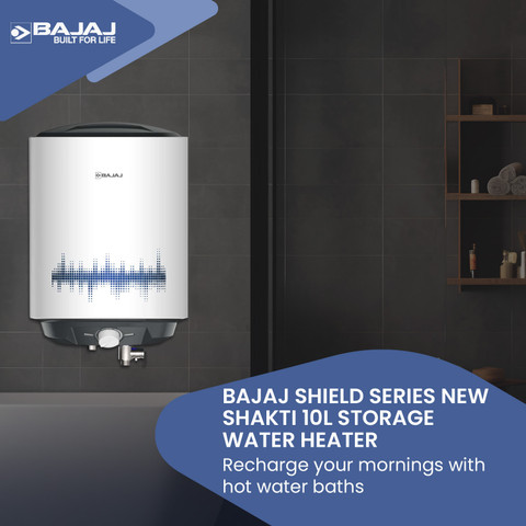 BAJAJ Shield Series New Shakti 10L 10 L Storage Water Geyser with Free  Pipes and Free Installation