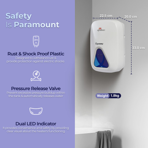 RR Signature Supremo L Instant Water Geyser High Grade SS Tank